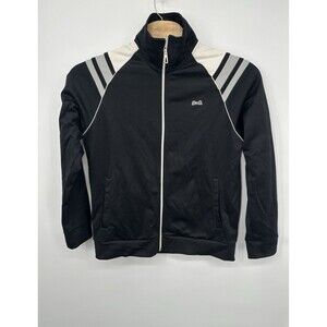 Le Tigre Mens Track Jacket white / black ‎ Retro Y2K 90s Full Zip Tiger Logo L